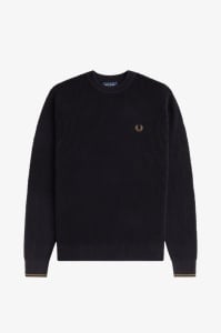FRED PERRY K6507 102 WAFFLE DŽEMPER BLK