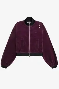 FRED PERRY SJ3102 37C VELOUR ŽENSKA JAKNA PLUM
