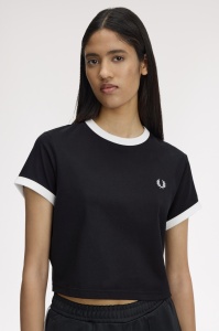 FRED PERRY G9163 102 CROPPED MAJICA BLK
