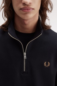 FRED PERRY M3574 S77 HALF ZIP DUKS BLKSS