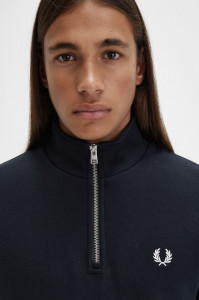 FRED PERRY M3574 HALF ZIP DUKS BLK