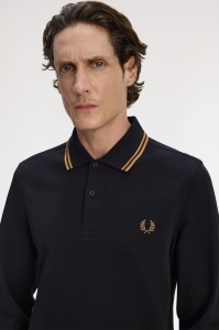 FRED PERRY M3636 S77 LONG MAJICA BLACKSS