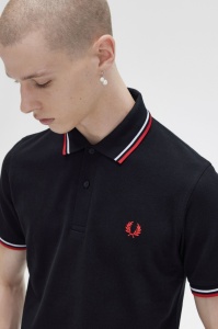 FRED PERRY M12 186 POLO MAJICA BLKWBR
