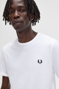 FRED PERRY M3519 100 RINGER MAJICA WHITE