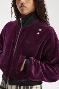 FRED PERRY SJ3102 37C VELOUR ŽENSKA JAKNA PLUM