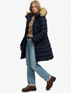SUPERDRY W5012185_49P FAUX FUR ŽENSKA JAKNA NAVY