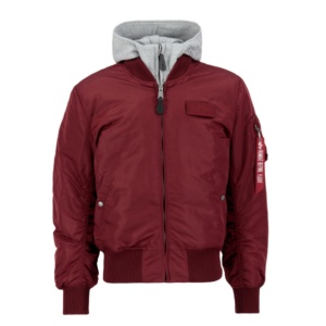 ALPHA INDUSTRIES 183110 184 MA1 DTEC JAKNA BURGUNDY