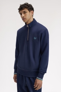 FRED PERRY M3574 86A HALF ZIP DUKS BLUESW