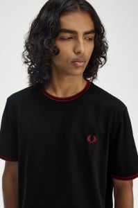 FRED PERRY M1588 Y42 TWIN MAJICA BLKBR