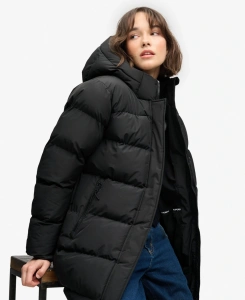 SUPERDRY W5012179_02A HOODED PUFFER MID ŽENSKA JAKNA BLACK