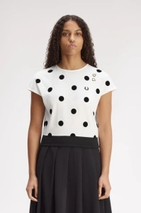 FRED PERRY SG3107 129 FLOCKED MAJICA WHITE