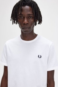 FRED PERRY M3519 100 RINGER MAJICA WHITE