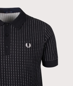 FRED PERRY K3307 102 BOUCLE DOT MAJICA BLACK