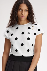 FRED PERRY SG3107 129 FLOCKED MAJICA WHITE