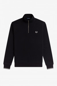 FRED PERRY M3574 HALF ZIP DUKS BLK