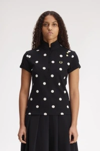 FRED PERRY POLKA DOT MAJICA BLACK