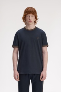 FRED PERRY M4613 40A RINGER MAJICA NAVYBT