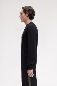 FRED PERRY K6507 102 WAFFLE DŽEMPER BLK