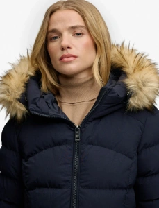 SUPERDRY W5012185_49P FAUX FUR ŽENSKA JAKNA NAVY