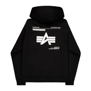 ALPHA INDUSTRIES LABEL DUKS ZIP BACK PRINT BLACK