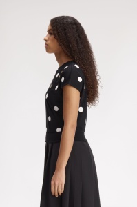 FRED PERRY SG3107 102 FLOCKED MAJICA BLACK