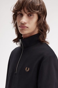 FRED PERRY M3574 S77 HALF ZIP DUKS BLKSS