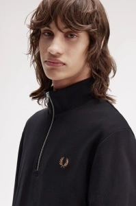 FRED PERRY M3574 S77 HALF ZIP DUKS BLKSS