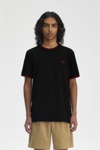 FRED PERRY M1588 Y42 TWIN MAJICA BLKBR