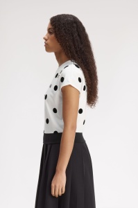 FRED PERRY SG3107 129 FLOCKED MAJICA WHITE