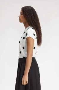 FRED PERRY SG3107 129 FLOCKED MAJICA WHITE