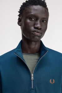 FRED PERRY M3574 Z48 HALF ZIP DUKS FNAVY