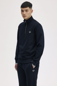 FRED PERRY M3574 608 HALF ZIP DUKS NAVY