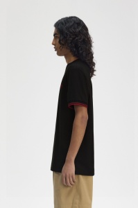 FRED PERRY M1588 Y42 TWIN MAJICA BLKBR