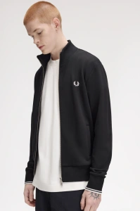 FRED PERRY J3340 102 ZIPTHROUGH DUKS BLACK