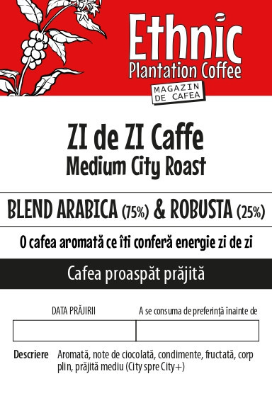 CAFEA proaspat prajita si macinata ZIdeZIcaffe 75% Arabica & 25% Robusta 500g plic