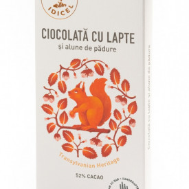 Tabletă Artizanala de Ciocolată cu lapte 54% cacao cu alune de pădure Răzvan 80g