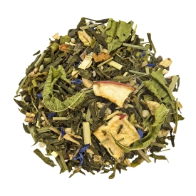 GREEN ICE TEA SUPERIOR TEA BLEND ALVEUS HANDMADE APPLE LEMON Taste 80g cutie - Img 2