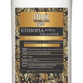 Cafea de specialitate prajita boabe ETHIOPIA naturala (nesplata) Konga Yirgacheffe 150g cutie