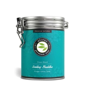 Smiling Buddha Premium Natural Alveus Tea Ginger Lemon Taste Green Blend 100g cutie