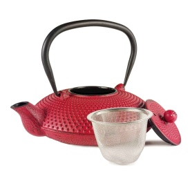 Momiji Teapot- ceainic japonez din fonta rosu 800ml cu filtru din inox - Img 2