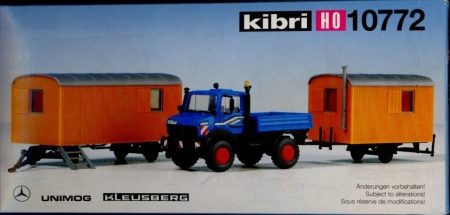 KIBRI 10772 Unimog met twee werkwagens