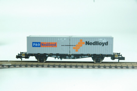 Minitrix 15627 Containerwagen met twee 20' containers P&O