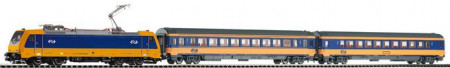 PIKO 97947 DIGITALE startset , TRAXX lok, twee personenwagens, railovaal MET bedding, trafo, Smart Conrol en draadloze afstabdsbediening