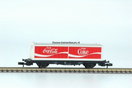 Fleischmann 8243-G Containerwagon 2x 20ft Coca Cola gebruikt N (1:160) OVP