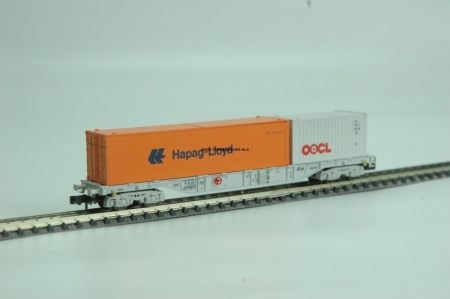 Fleischmann 948246K Containerwagen met 40' HAPAG lLOYD en 20' OCL container NIEUW N (1:160) OVP