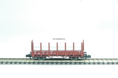 Fleischmann 8202A Rongenwagen met witte buizen (vastgelijmd) gebruikt N (1:160) OVP