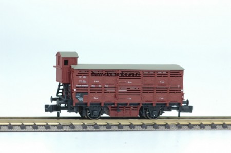 Fleischmann 8361K Gesloten veewagon, open planken Met remmershuis model NIEUW N (1:160) OVP