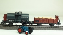 Märklin 46823 Ketelwagen en hogeboordwagen met houtlading en tractor/Houtvergasser