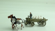 PREISER 30434 Paarden met wagen met zakken meel