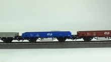 Märklin 44333 Set drie lage bakwagens NS grijs/bruin/blauw gebruikt - Img 4